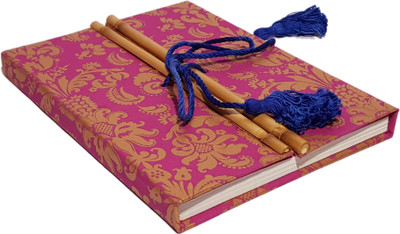 

MakenStyleCollection A5 Diary(Handcrafted Diary With Bookmark, Pink, Golden), Golden;pink