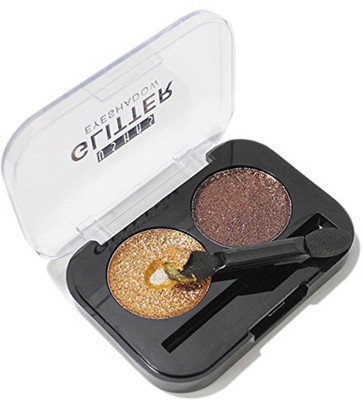

KASCN ORIGINAL HIGH QUALITY USHAS EYE SHADOW PALETTE MAKEUP GLITTER 2 COLOR FOR ALL SKIN TONE (01) 2.8 g(GOLD, BROWN)