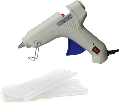 

Glun Bond White 40 Watt On Off Switch With 8 Transparent Sticks Standard Temperature Corded Glue Gun(11 mm)