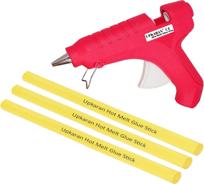 

Upkaran 40W Makson Heavy Duty Hot Melt DIY Glue Gun with 3 Big Yellow Hot Melt Glue Sticks(10inch),PTC heating Technology for Decoration art and Craft work Standard Temperature Corded Glue Gun(11 mm)