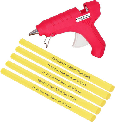 

Upkaran 40W Makson Heavy Duty Hot Melt DIY Glue Gun with 5 Big Yellow Hot Melt Glue Sticks(10inch),PTC heating Technology for Decoration art and Craft work Standard Temperature Corded Glue Gun(11 mm)