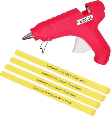 

Upkaran 40W Makson Heavy Duty Hot Melt DIY Glue Gun with 4 Big Yellow Hot Melt Glue Sticks(10inch),PTC heating Technology for Decoration art and Craft work Standard Temperature Corded Glue Gun(11 mm)