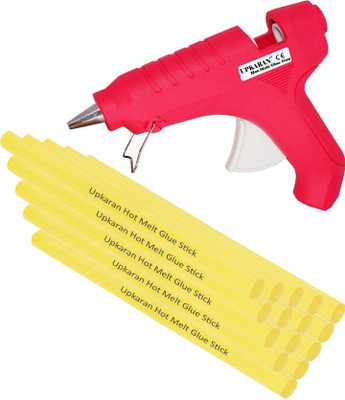 

Upkaran 40W Makson Heavy Duty Hot Melt DIY Glue Gun with 15 Big Yellow Hot Melt Glue Sticks(10inch),PTC heating Technology for Decoration art and Craft work Standard Temperature Corded Glue Gun(11 mm)