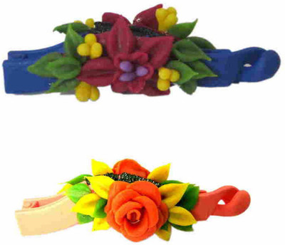 

Unique Indian Crafts Handmade Artificial Jewellery Porcelain Dough Work Banana Hair Clip /Porcelain Dough / hair Accessories /hair pins/wings /for women /girls Hair Clip(Multicolor)