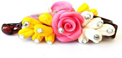 

Unique Indian Crafts Handmade Artificial Jewellery Porcelain Dough Work Banana Hair Clip /Porcelain Dough / hair accessories /hair pins/wings /for women /girls Banana Clip(Multicolor)