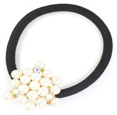 

Fabfashion Pearl-Cluster Hair-Rope Hair Band(Black)