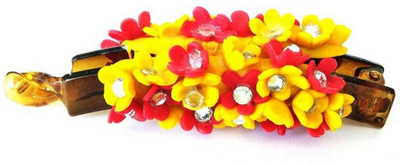 

Unique Indian Crafts Handmade Artificial Jewellery Porcelain Dough Work Banana Hair Clip /Porcelain Dough / hair accessories /hair pins/wings /for women /girls Banana Clip(Multicolor)