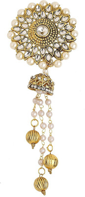 

Sanjog Traditional Bahubali Inspired Wedding Hair Brooch Juda Hair Decoration For Women Girls For Wedding Hair Pin(Gold)
