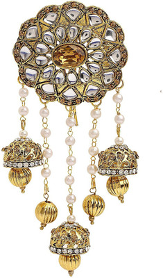 

Sanjog Jhumki Style Traditional Bahubali Inspired Wedding Hair Brooch Juda Hair Decoration For Women Girls For Wedding Hair Pin(Gold)