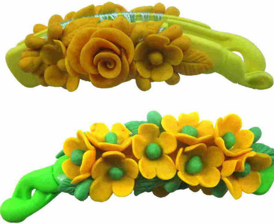 

Unique Indian Crafts Handmade Artificial Jewellery Porcelain Dough Work Banana Hair Clip /Porcelain Dough / hair Accessories /hair pins/wings /for women /girls Hair Clip(Multicolor)
