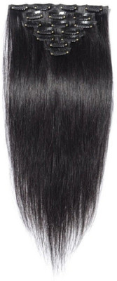 

Confidence Clip On Real Human Extensions 7 pcs Instant Volume And Thickness Straight 50 grams (20 inch, BLACK) Hair Extension