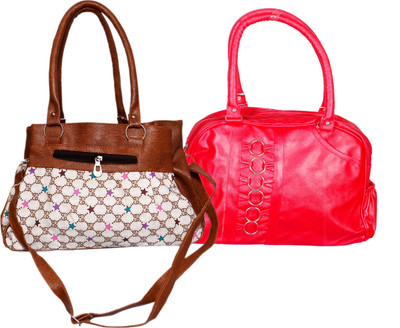 

RB FASHION Hand-held Bag(Red, Brown), Brown;red