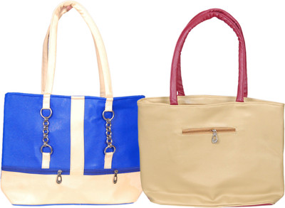 

RB FASHION Hand-held Bag(Blue, Beige), Beige;blue