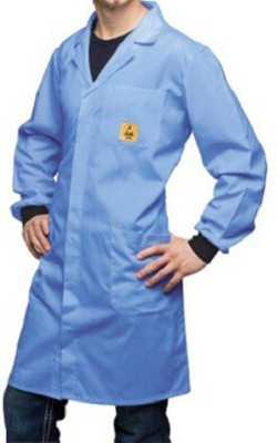 

REYTAIL ESD Safe Blue Antistatic Unisex Lab Apron / Jacket / Coat [Large Size, Pack of 5] Shirt Hospital Scrub(Blue L)
