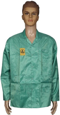 

REYTAIL ESD Safe Green Antistatic Unisex Lab Apron / Jacket / Coat [Medium Size, Pack of 5] Shirt Hospital Scrub(Green M)