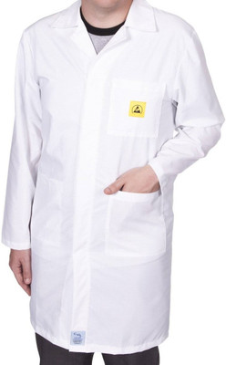 

REYTAIL ESD Safe White Antistatic Unisex Lab Apron / Jacket / Coat [Large Size, Pack of 30] Shirt Hospital Scrub(White L)