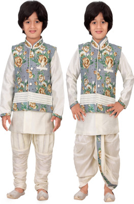 

Jeet Boys Ethnic Jacket, Kurta and Dhoti Pant Set, Multicolor