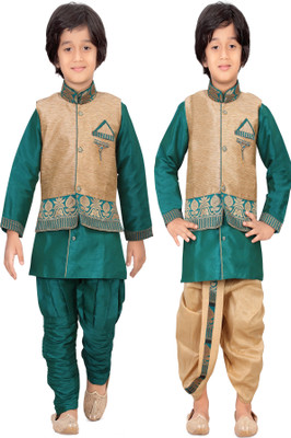 

Jeet Boys Ethnic Jacket, Kurta and Dhoti Pant Set, Green