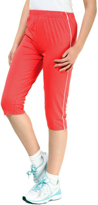 

Minnow Capri For Girls Casual Solid Cotton(Orange Pack of 1), Light red