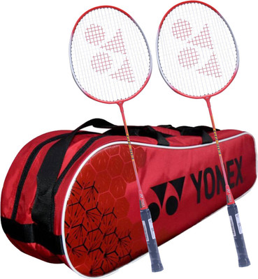 

Yonex Kitbag Racquet Badminton Kit (1 SUNR 1005 Badminton Kitbag, RED + 2 GR 303 Badminton Racquet, RED) Badminton Kit