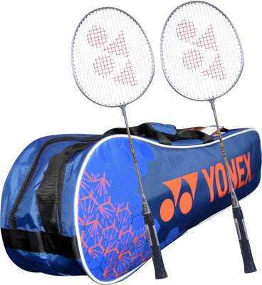 

Yonex Kitbag Racquet Badminton Kit (1 SUNR 1005 Badminton Kitbag, NAVY + 2 GR 303 Badminton Racquet, GREY) Badminton Kit