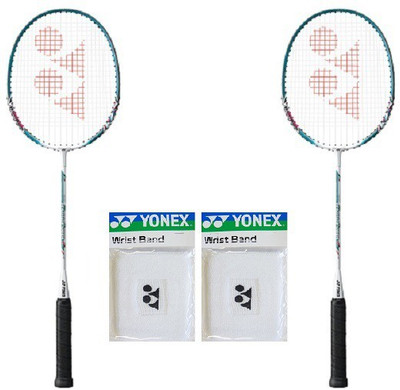 

Yonex Combo of Four, Two 'Muscle Power 2' Badminton Rackets and One Pair of Wrist band s (Color On Availability) Badminton Kit