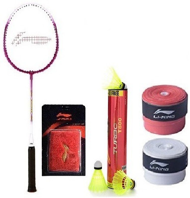 

Li-Ning Combo of Five, One 'Smash XP 708' badminton racket , one wrist bands ,two grips and one 'T 800' shuttle cock box ( pack of 6+1 shuttle cock) (Color On Availability) Badminton Kit