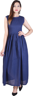 Desier Women Solid Gown Kurta(Blue) Flipkart