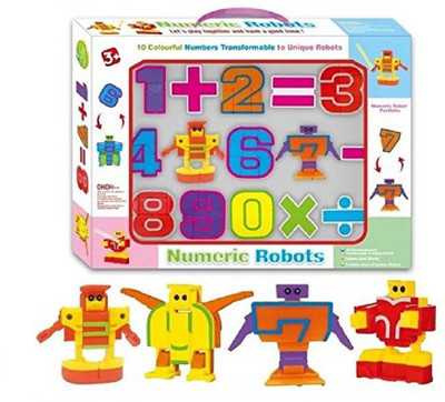 

Powerpak Numeric Robots - 10 Color Numbers Transformable to Robots + 5 Signs Kids Educational , Puzzle Toy (500-21)(Multicolor)