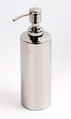 Kitsch ITALIA Press Pump Floor Standing Or Wall Mountable Cylindrical Shaped Pure Steel 550 ml Soap Dispenser available at flipkart for Rs.550