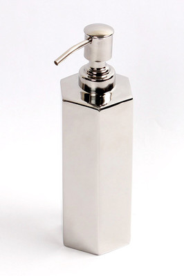 

Kitsch HEXA Press Pump Floor Standing Or Wall Mountable Hexagonal Shaped Pure Steel 550 ml Soap Dispenser
