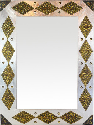 

The Urban Store TUS-MR-03 Decorative Mirror(Rectangle Finish : Antique Gold and Silver, Metallic)