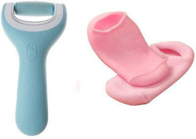 

IBS Velvet Comfort Smooth Wet and Dry Pedi Rechargeable Electric Hard Skin Remover With Spa Gel socks for foot spa tan removal(100 ml, Set of 2)