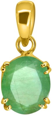 TEJVIJ AND SONS 3.25 Ratti Natural Columbian Emerald Panna Pendent Gold Plated Ashthadhatu for Men & Women Gold-plated Metal Pendant