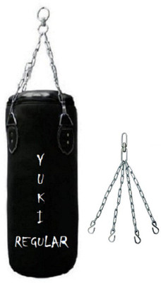 

YUKI Regular 4.5 Feet Long, PU Material, Black Color, Unfilled with Hanging Chain Hanging Bag(Heavy, 54 kg)