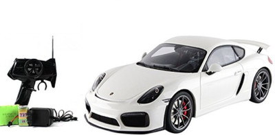 

Toykart Officially Licensed car 1:16 Rechargeable Porsche Cayman R Authentic Body Styling with Lights R/C Ready to Run car(White)