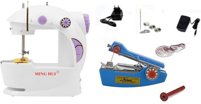 

Bluebells India ™stapler silai machine with Exclusive 4 In 1 Portable & Compact mini minghui With stapler silai machine Electric Sewing Machine( Built-in Stitches 1)