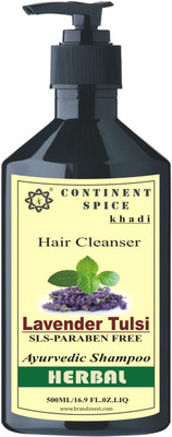 

Continent Spice Khadi Lavender Tulsi Herbal Hair Cleanser (500ml) -(SLS-Paraben Free) CS682005(500 ml)