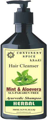 

Continent Spice Khadi Mint & Aloevera Herbal Hair Cleanser (500ml) -(SLS-Paraben Free) CS682005(500 ml)