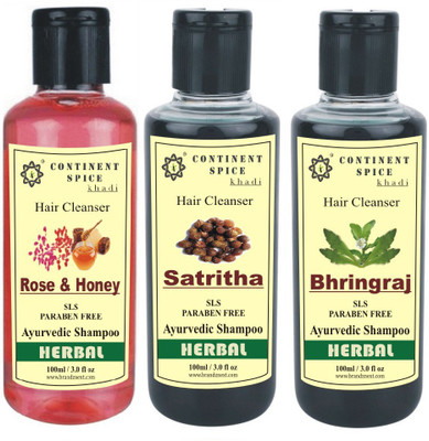 

Continent Spice Khadi Flavour Shampoo Collection SLS & Paraben Free (100 ml-Pack of 3)-CS682005(100 ml)