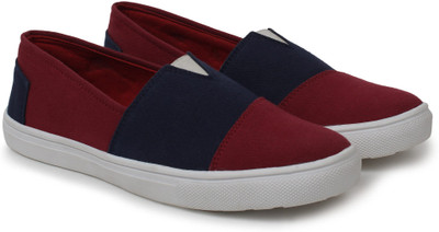 

BUWCH Red Casual Canvas Espadrilles Shoes For Men Loafers For Men(Red, Blue