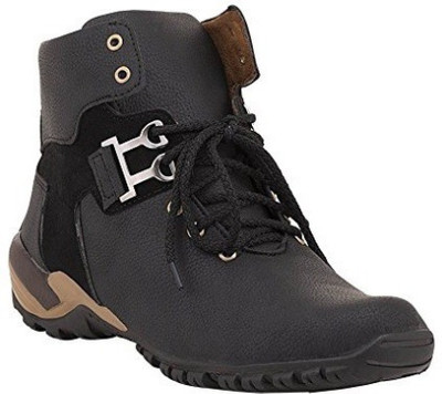 

CoolSwagg For Men And Boys Mid Ankle Length Boots For Men(Black, Jet black