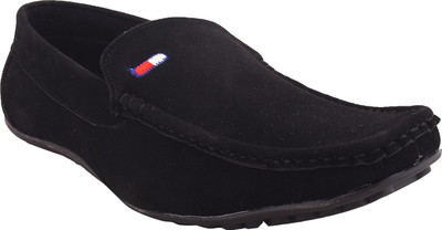 

TWIN FEET Black Sude Loafers Loafers For Men(Black
