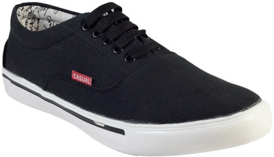 

MarcoUno BLACK CANVAS SHOES Corporate Casuals For Men(Black