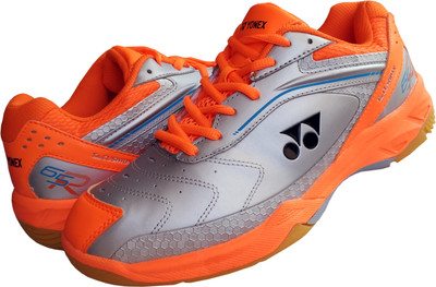 

Yonex Badminton Shoes For Men(Silver, Orange
