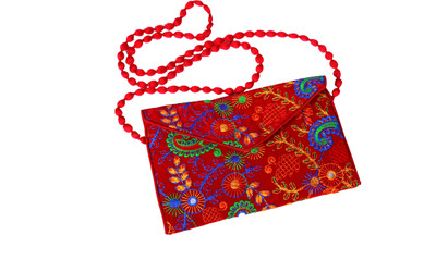 

Unikstop Women Casual Red Cotton Sling Bag