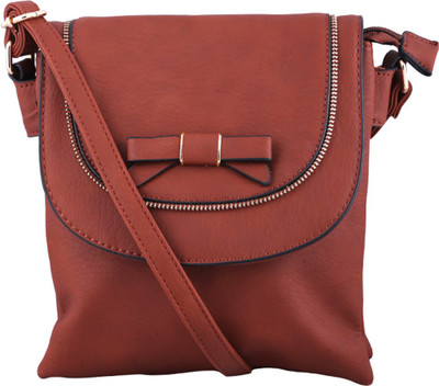 

Go India Store Women Casual Brown PU Sling Bag