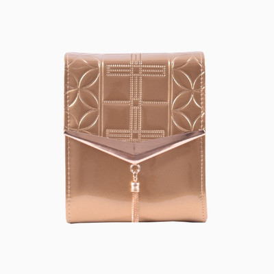 

clothifashion Women Gold PU Sling Bag