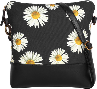 

Lychee Bags Girls Casual Black Canvas Sling Bag