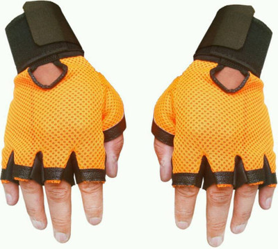 

Vellora Netted Wrist Support Gym & Fitness Gloves (, Orange